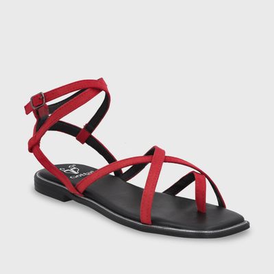 Imagen 2 del producto Sandalia Mujer Plano Rojo 55221