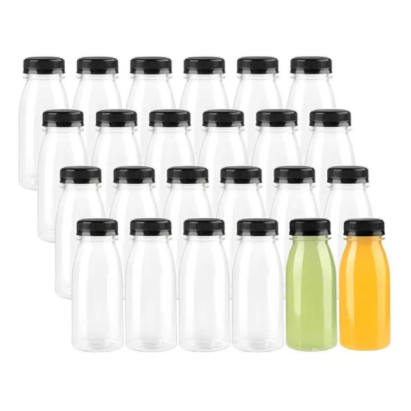 GENERICO - 24 Botellas Plasticas Transparentes Botella Con Tapa 300ml