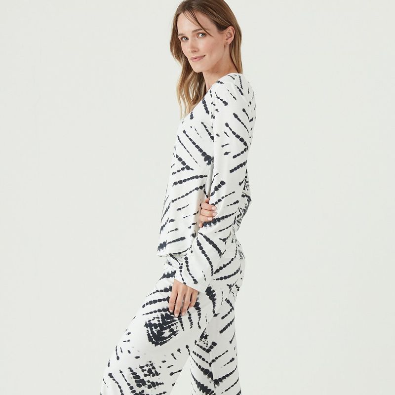 BARBIZON - Pijama de Mujer Praga Blanco Estampado