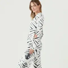 BARBIZON - Pijama de Mujer Praga Blanco Estampado