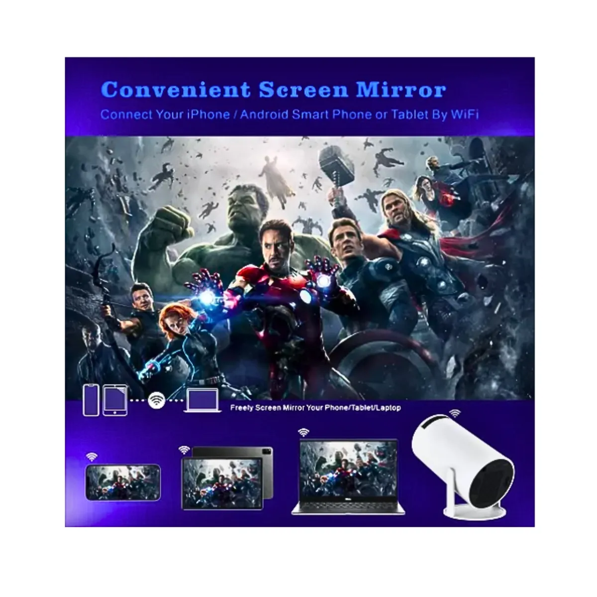 GENERICO - Proyector Mini Hy300 Profesional 4k Hd Wifi Smarttv Portátil