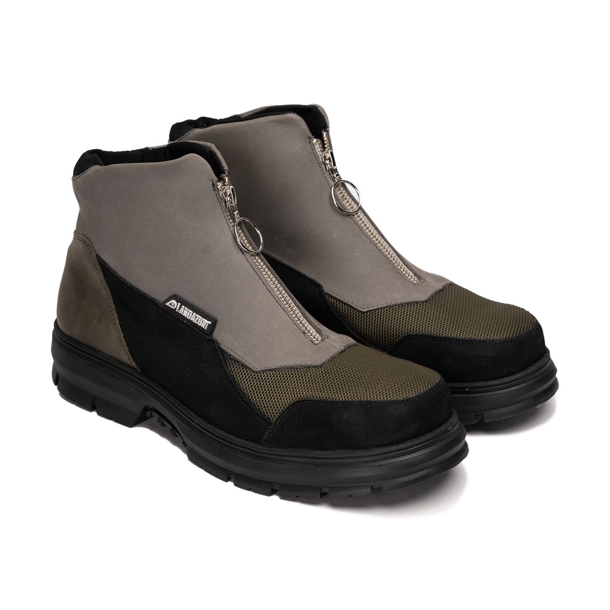 LANDAZURI - Botín Cuero V002 Gris Landazuri