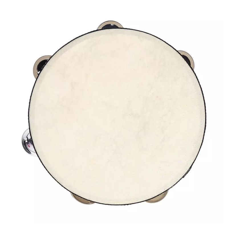 HENDRIX - Pandero Madera Con Parche 8” Sonajas Metal