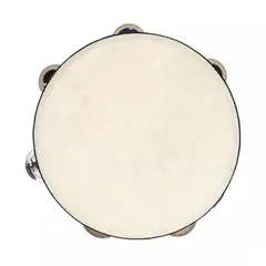 HENDRIX - Pandero Madera Con Parche 8” Sonajas Metal