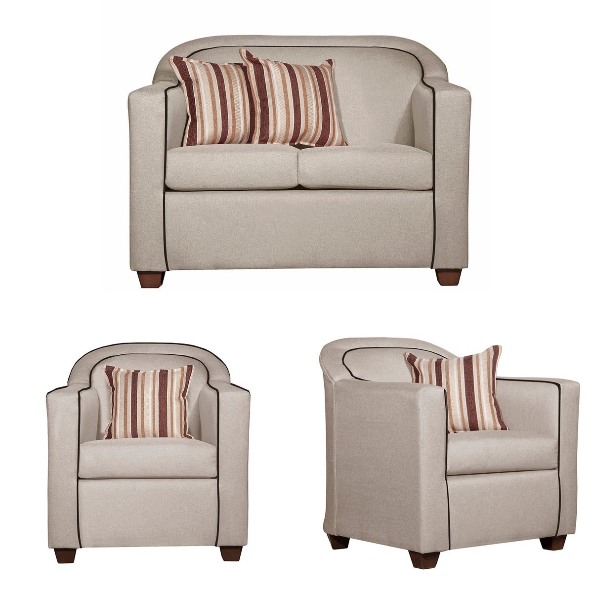 RUZAM MOBEL - JUEGO DE LIVING 2-1-1 ZAFIRO BEIGE