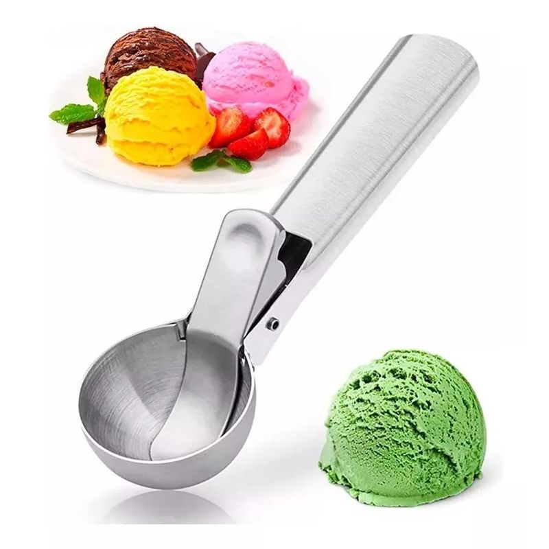GENERICO - Cuchara de helado Antiadherente postre acero Inoxidable 18.2 x 4.9cm