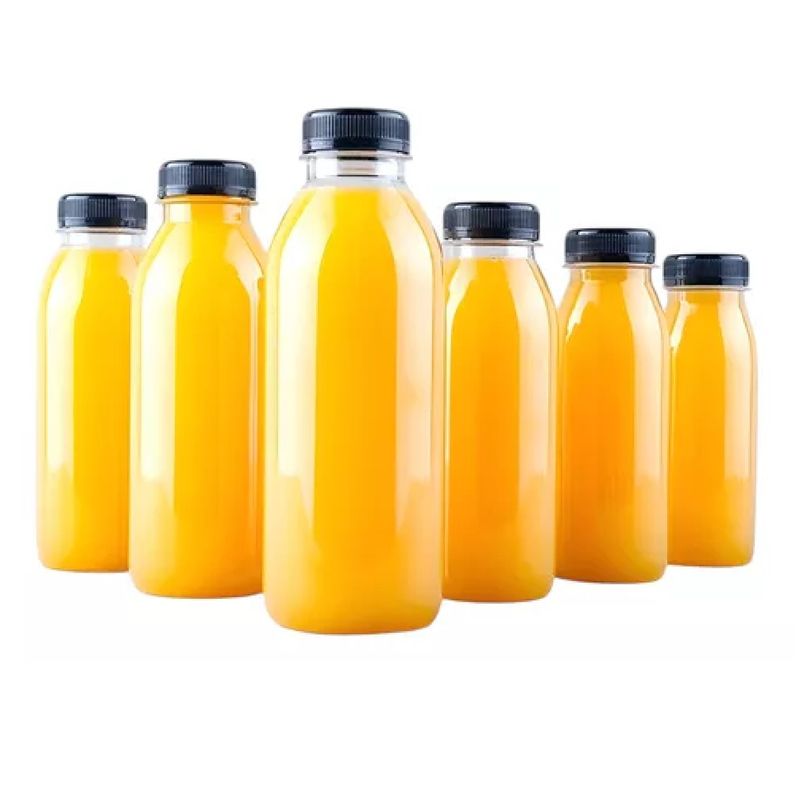 GENERICO - 6 Botellas Plasticas Transparentes Botella Con Tapa 500ml