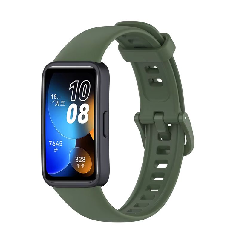GENERICO - Correa de silicona para Huawei Band 9 Band 8  / Verde Oscuro