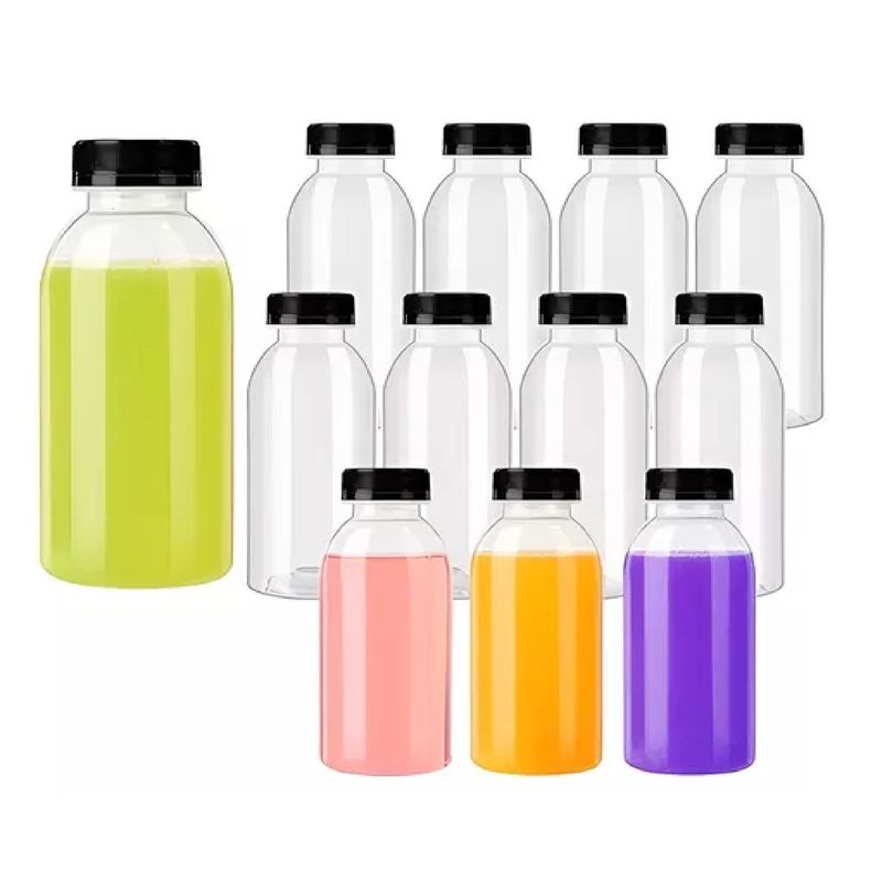 GENERICO - X12 Botellas Con Tapa Botellas Plasticas Transparentes 500ml