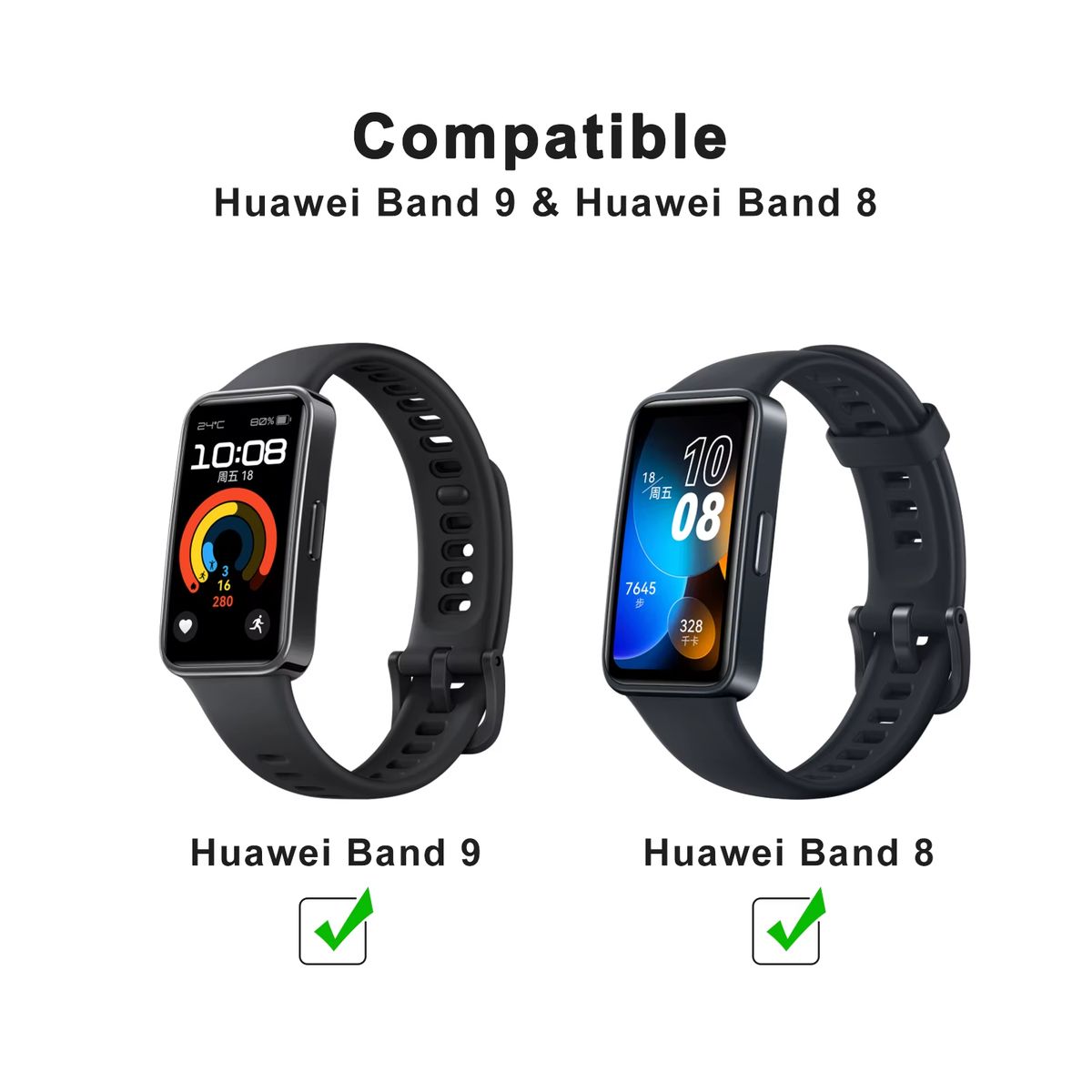 GENERICO - Correa de silicona para Huawei Band 9 Band 8  / Rojo