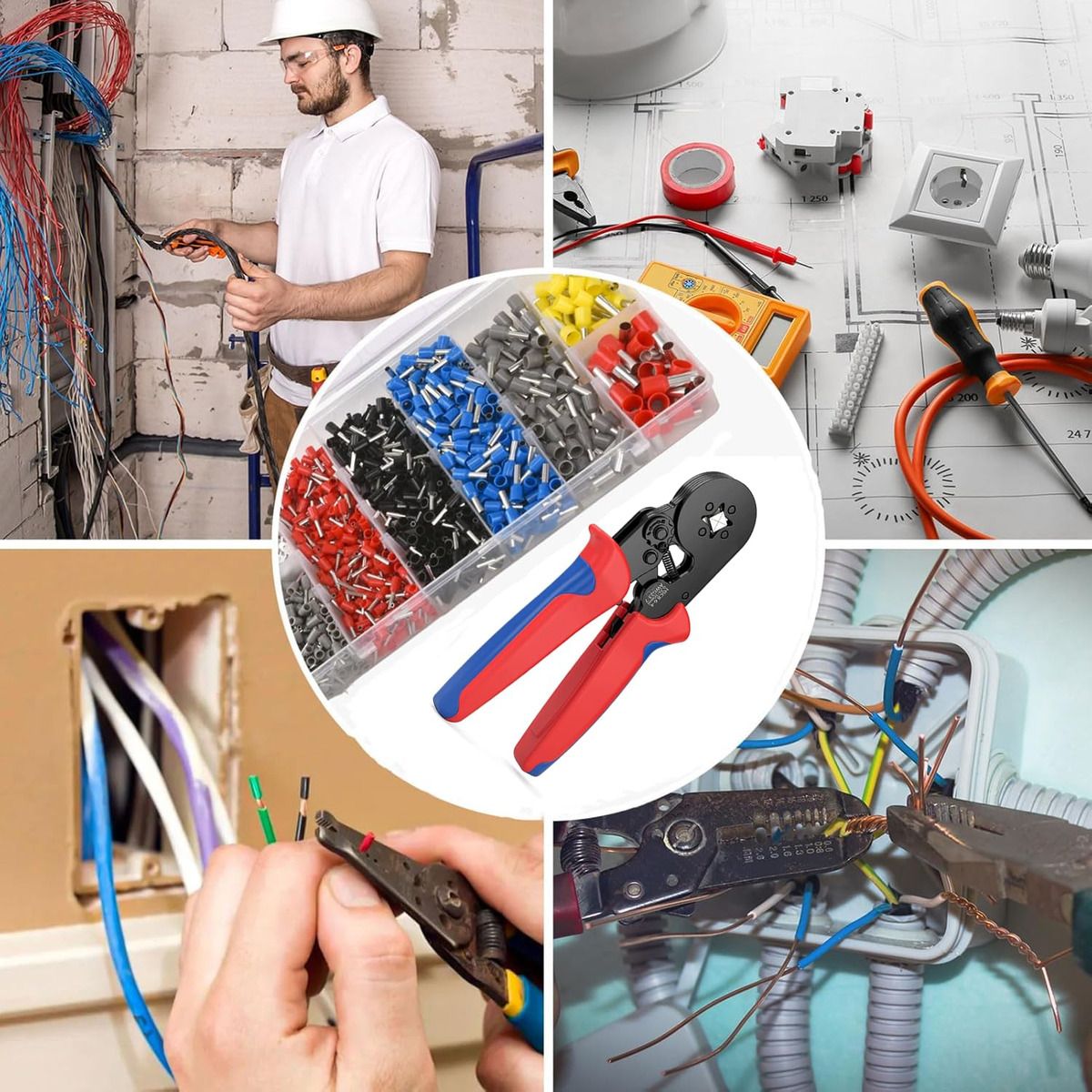 GENERICO - Crimpadora De Terminales Para Cables Kit 1900pzs 025-10mm²