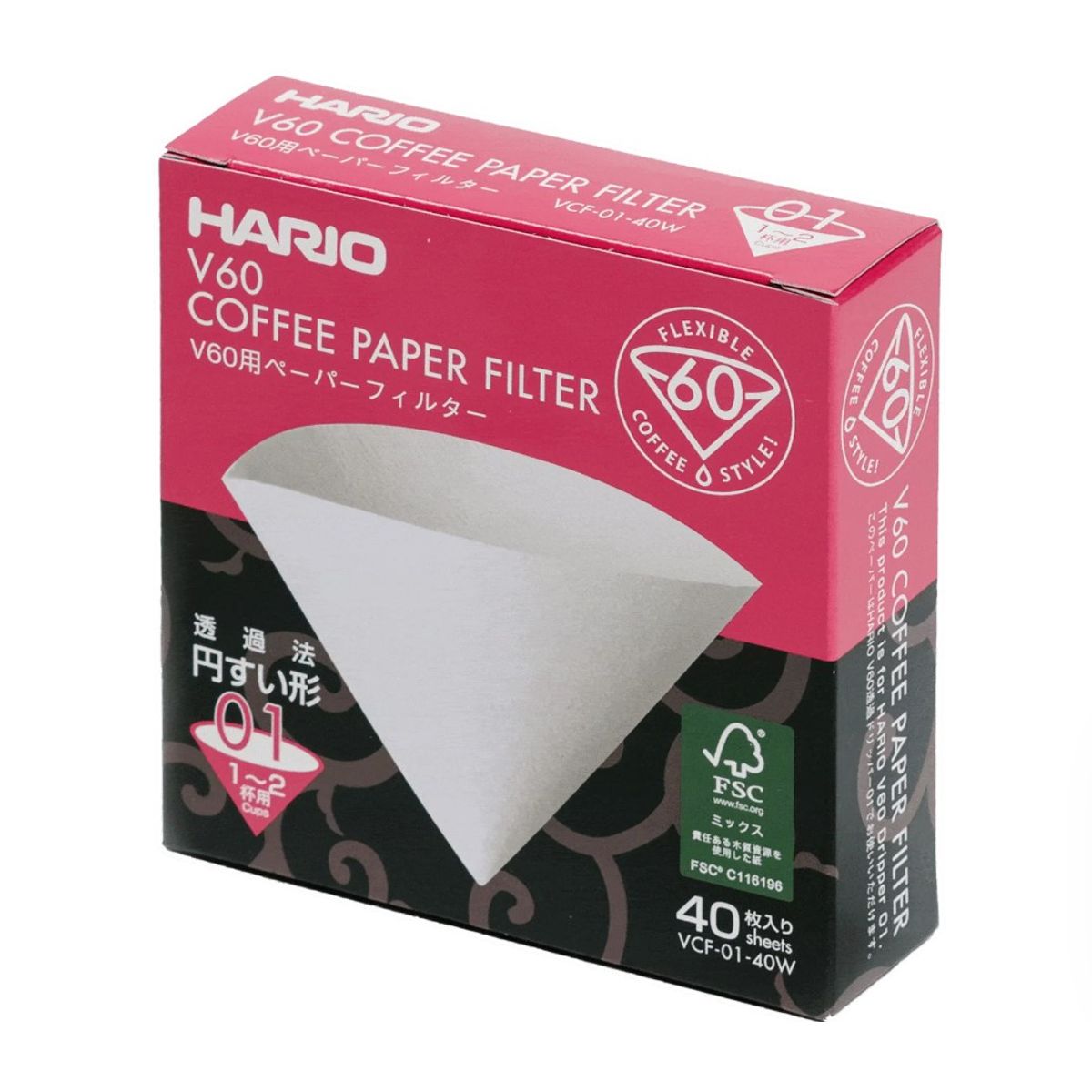HARIO - Filtro de papel para Cafetera V60 - 40 unidades