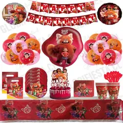 GENERICO - Pack Full Turning Red Cotillon Globos Cumpleaños X10