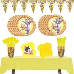 GENERICO - Pack Cotillon Basico Tom Y Jerry Cumpleaños X10