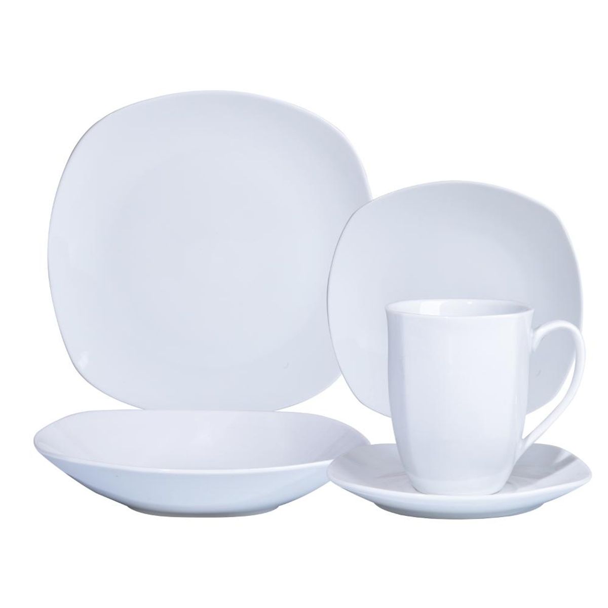 HALLEN - Juego Set de Vajilla 30Pzas Porcelana Blanca Hallen