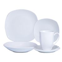 Juego Set de Vajilla 30Pzas Porcelana Blanca
