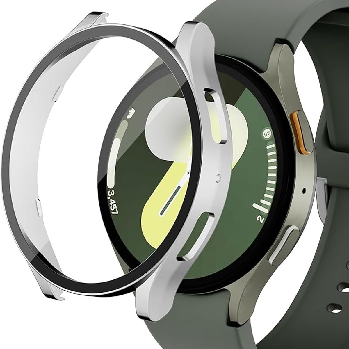 GENERICO - Protector Carcasa Con Vidrio Para Samsung Watch 7 40mm / Plateado