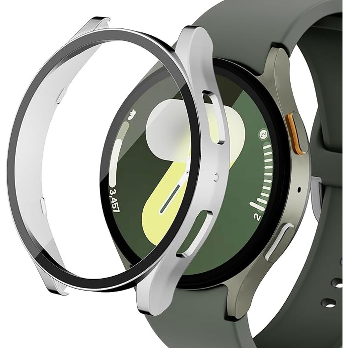 GENERICO - Protector Carcasa Con Vidrio Para Samsung Watch 7 40mm / Plateado