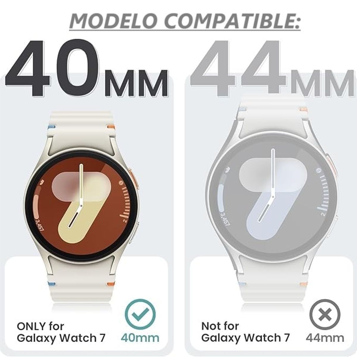 GENERICO - Protector Carcasa Con Vidrio Para Samsung Watch 7 40mm / Plateado