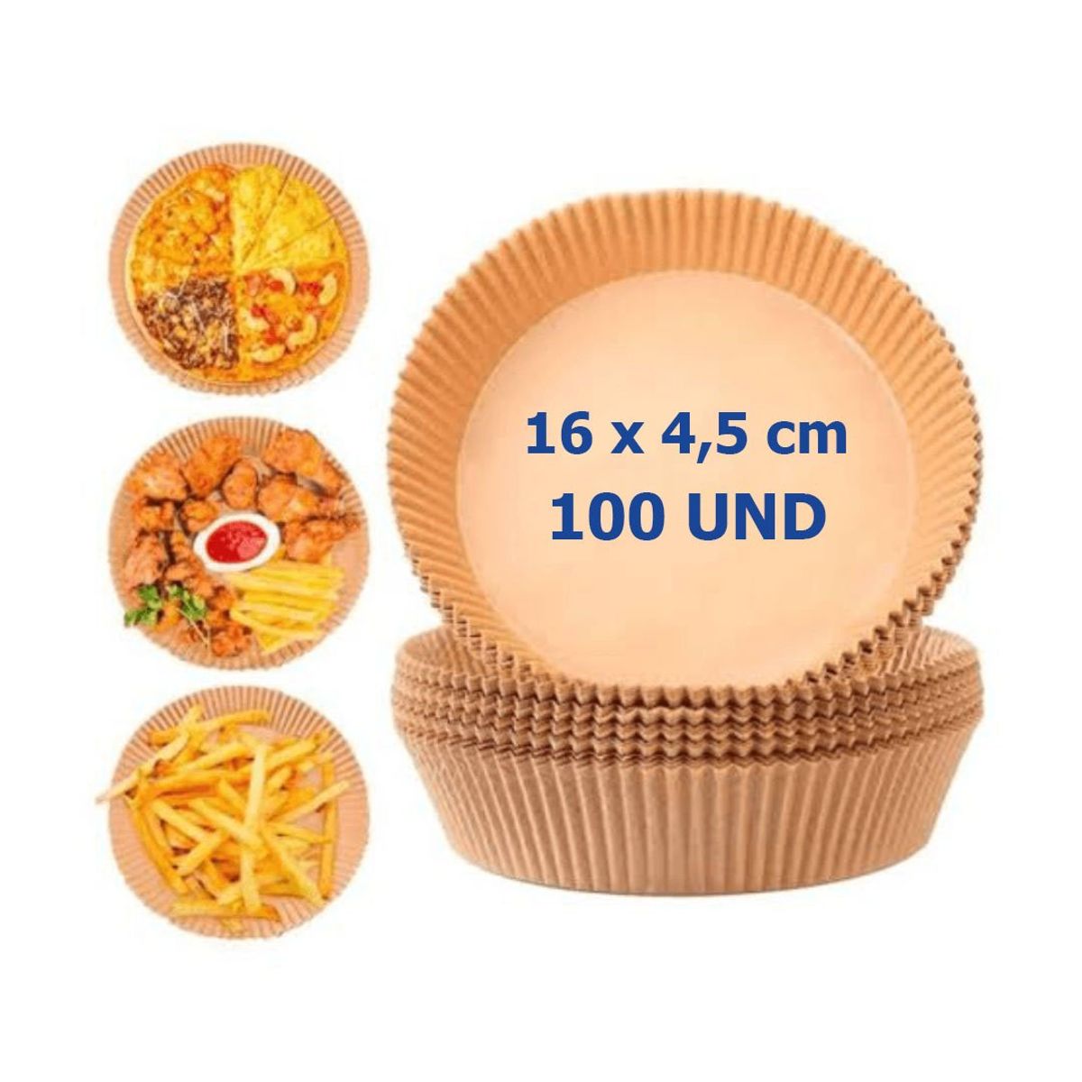 GENERICO - Papel Para Freidora Aire Forro Antiadherente 16 Cm 100 Unidades