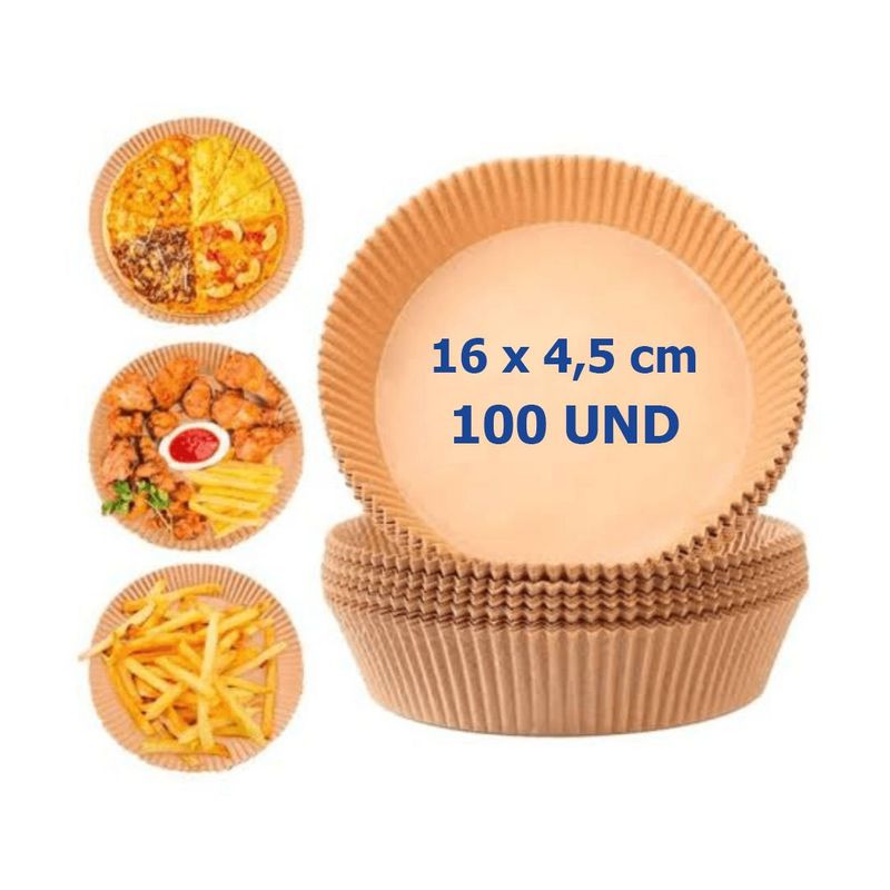 GENERICO - Papel Para Freidora Aire Forro Antiadherente 16 Cm 100 Unidades