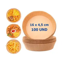 GENERICO - Papel Para Freidora Aire Forro Antiadherente 16 Cm 100 Unidades