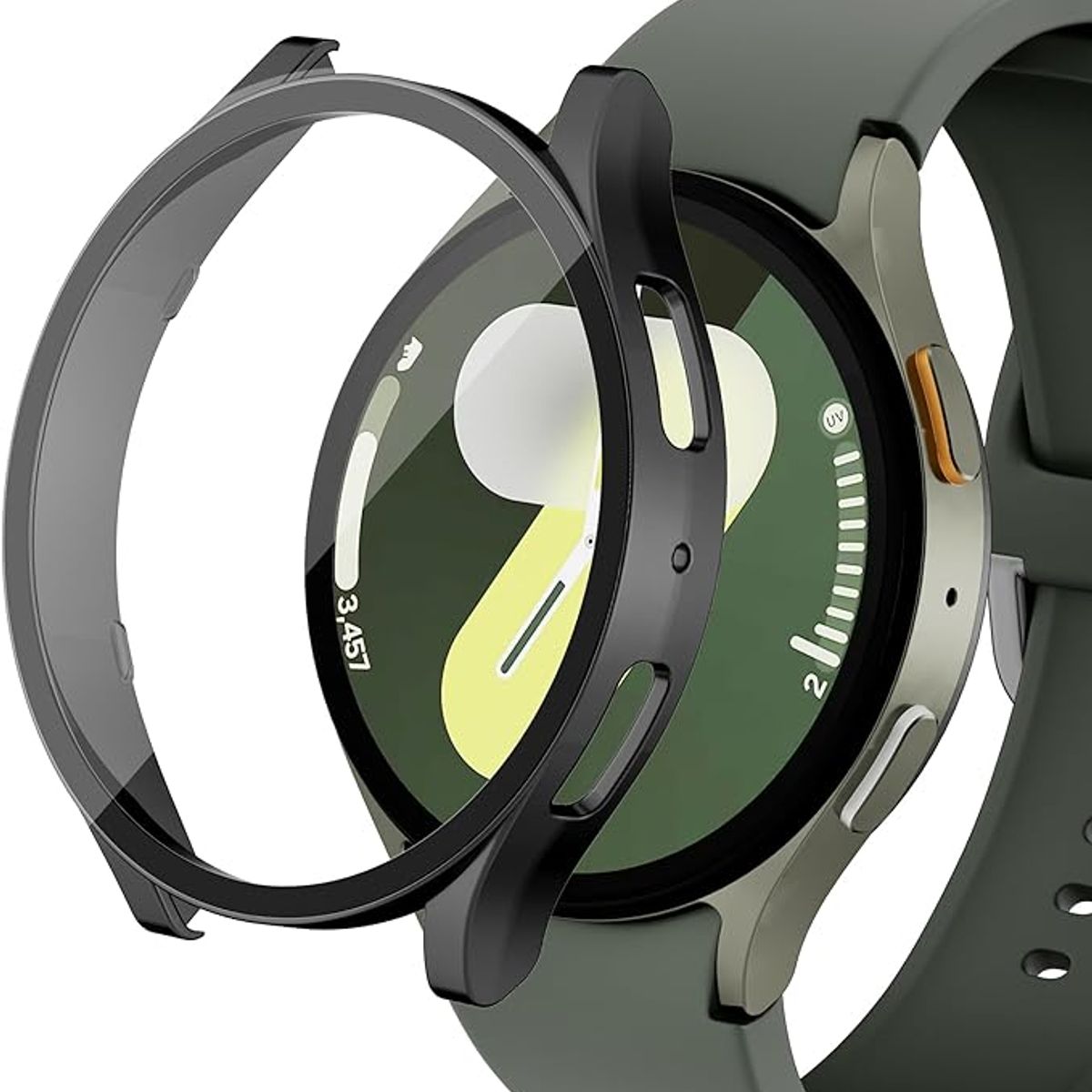 GENERICO - Protector Carcasa Con Vidrio Para Samsung Watch 7 44mm / Negro