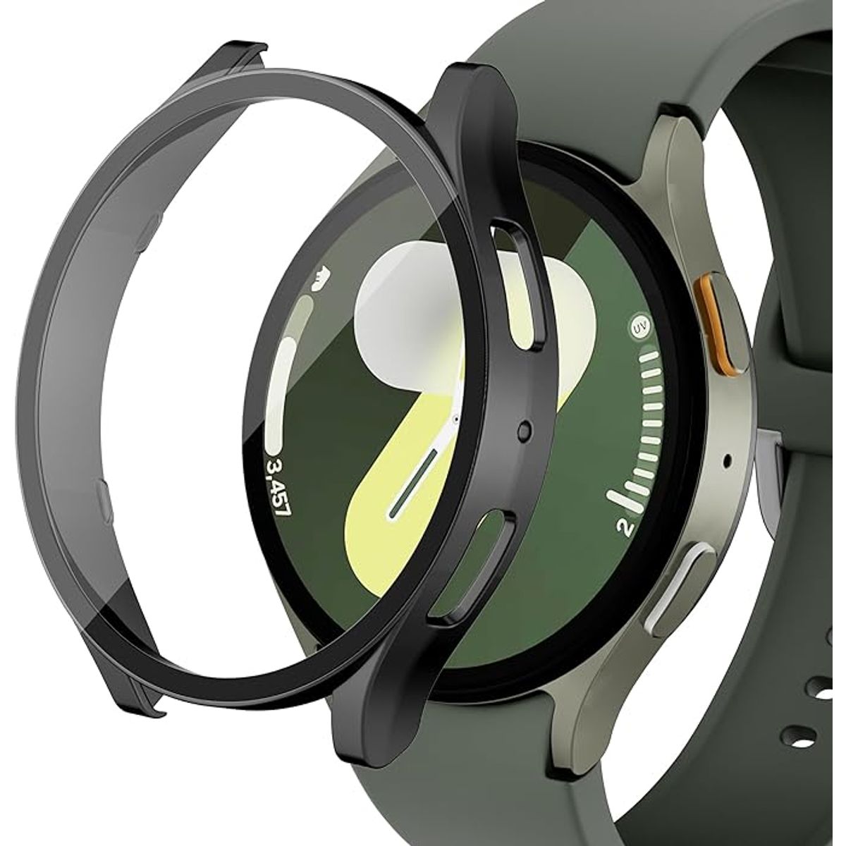GENERICO - Protector Carcasa Con Vidrio Para Samsung Watch 7 44mm / Negro
