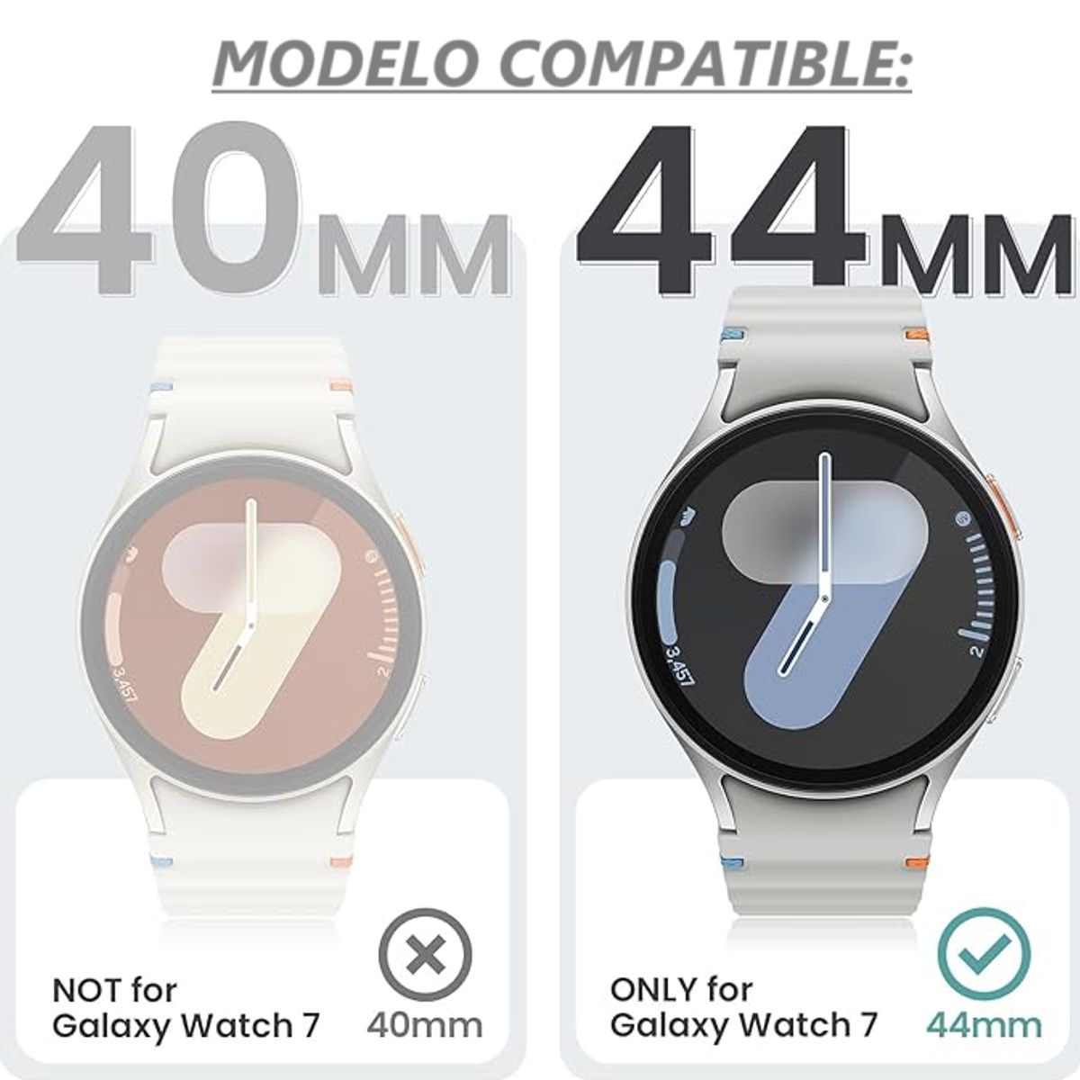 GENERICO - Protector Carcasa Con Vidrio Para Samsung Watch 7 44mm / Negro