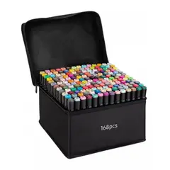 GENERICO - Pack 168 Rotuladores Colores Dibujo Profesional Estuche