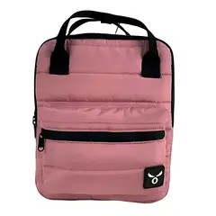 GENERICO - Mochila Rosa Casual Impermeable Bolsillo Frontal Cremallera
