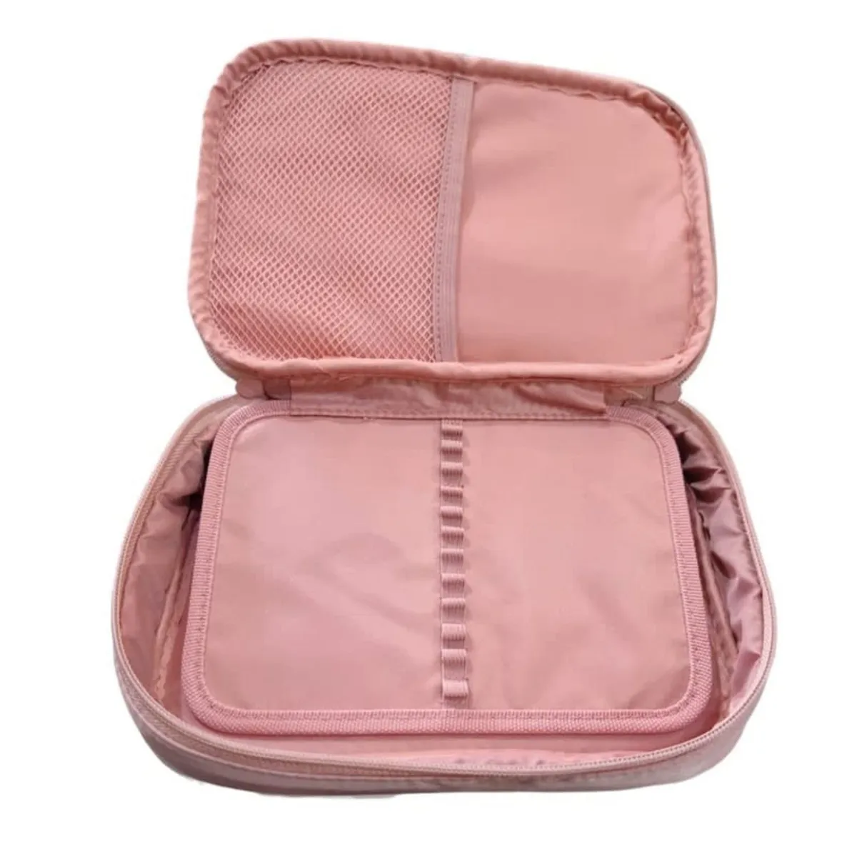 GENERICO - Estuche Gato Rosa Peluche Organizador Viaje Escolares