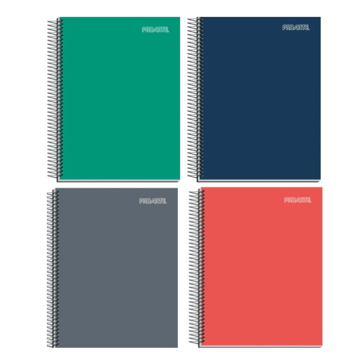 GENERICO - Pack 6 Cuadernos Espiral Colores Surtidos Tapa Dura A4