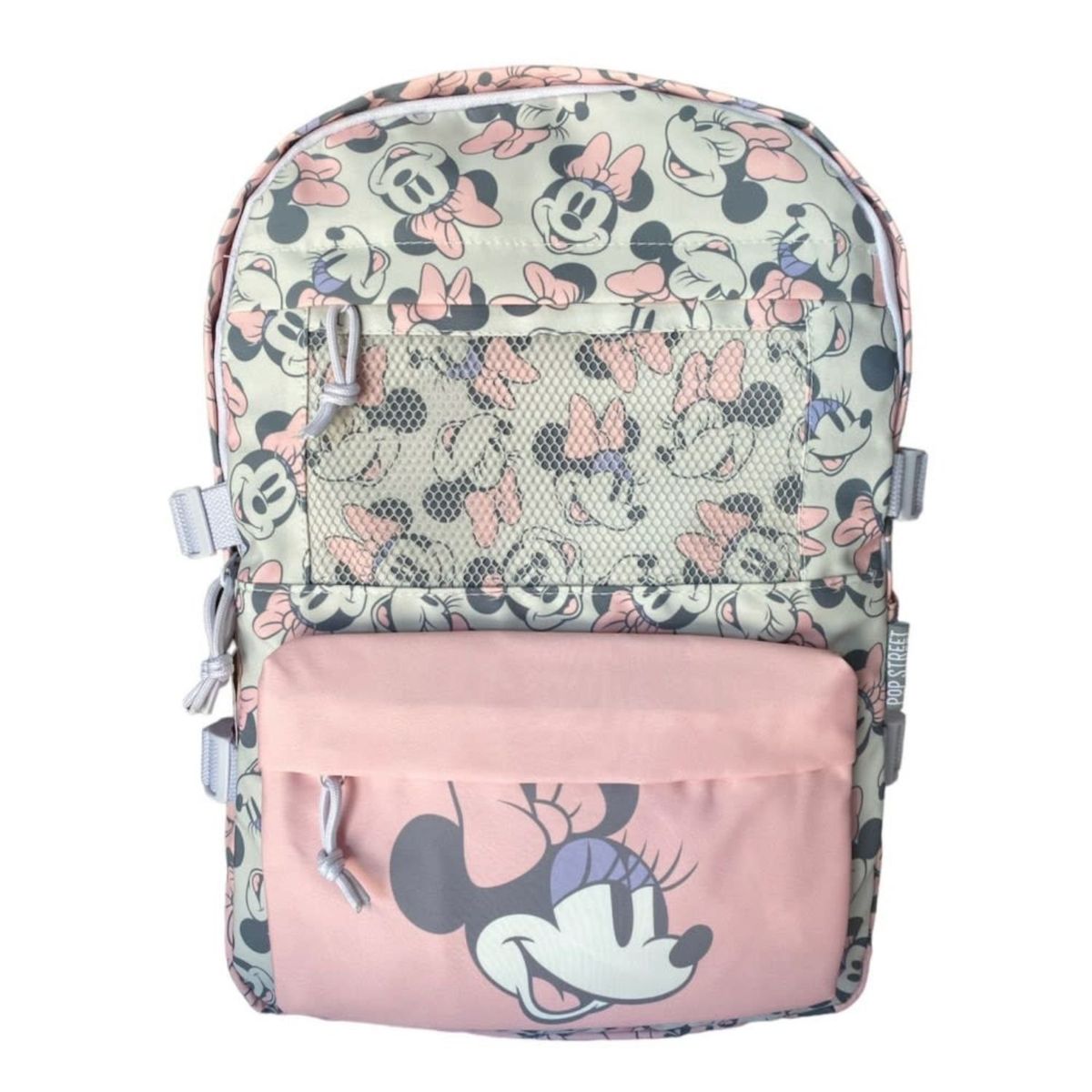 GENERICO - Mochila Infantil Estampado Dibujos Animados Rosa Gris