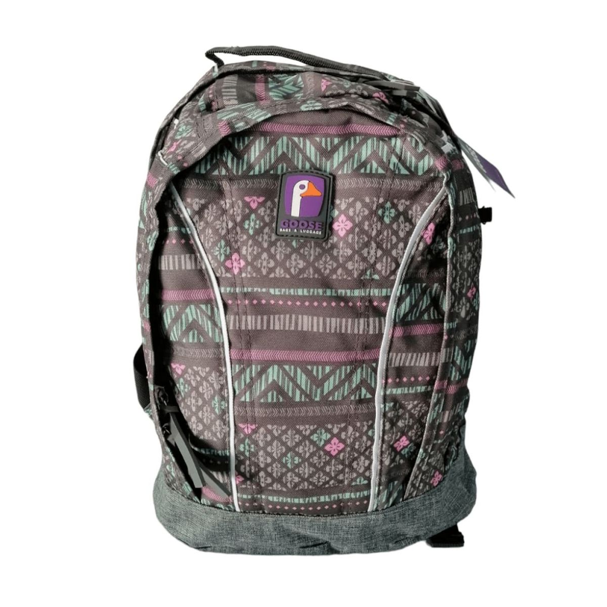 GENERICO - Mochila Escolar Juvenil Estampado Étnico Resistente Gris