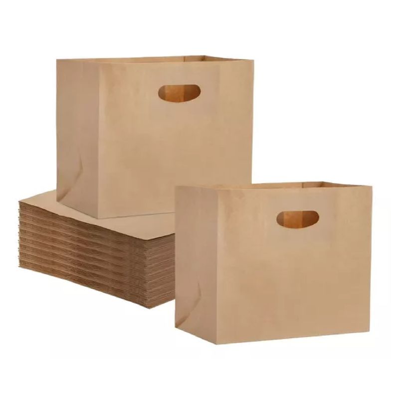 GENERICO - 25 Bolsas Papel Kraft Bolsas Papel Bolsa Con Manilla 28x28cm