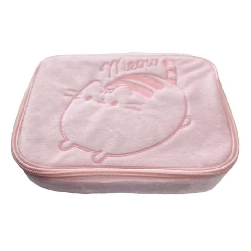 GENERICO - Estuche Gato Rosa Peluche Organizador Viaje Escolares