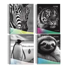 GENERICO - Pack 6 Cuadernos Animales Salvajes Espiral Tapa Dura A5