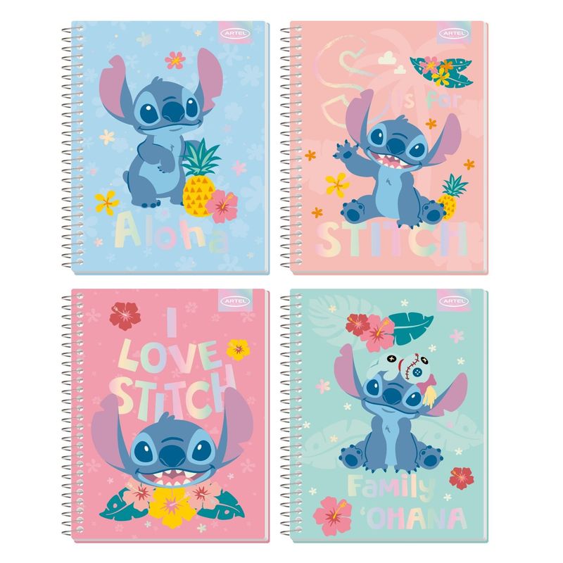 GENERICO - Pack 4 Cuadernos Espiral Diseño Personaje Azul Infantil
