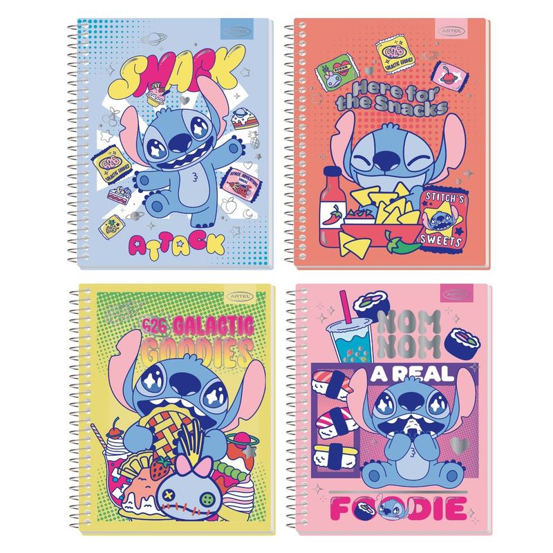 GENERICO - Pack 4 Cuadernos Espiral Diseño Divertido Personaje Azul