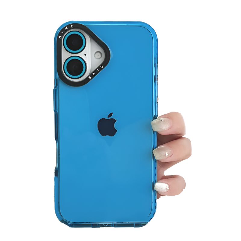 GENERICO - Carcasa Neon Con Lentes Para iPhone 16 / Azul