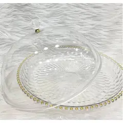 GENERICO - Bandeja Redonda con Tapa 32cm - Transparente