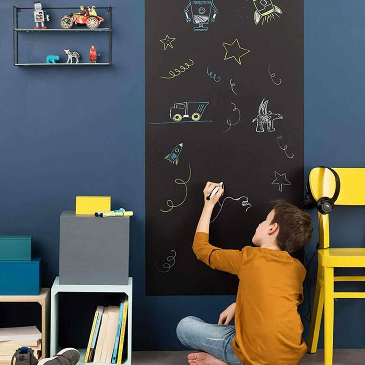 MOVI - LÁMINA DE PIZARRA NEGRA ADHESIVA PARA TIZA