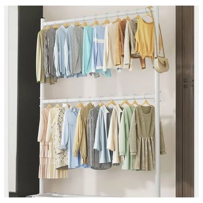 Imagen 2 del producto PERCHERO DOS PISO ORGANIZADOR DE ROPA TUBO GRUESO BLANCO WYM