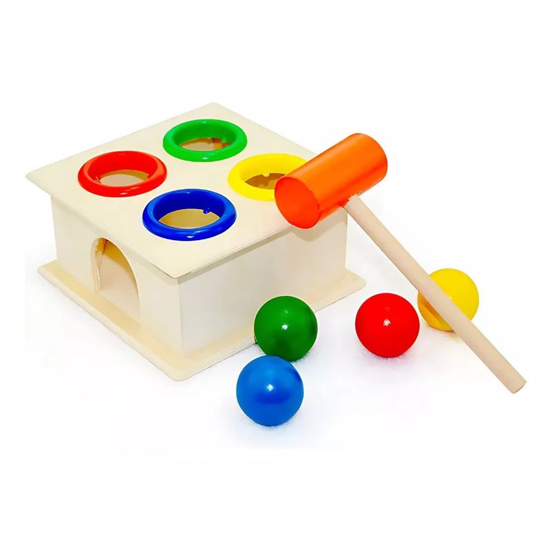 GENERICO - Caja Martillo Didactico Motricidad Juguete Madera Montessori