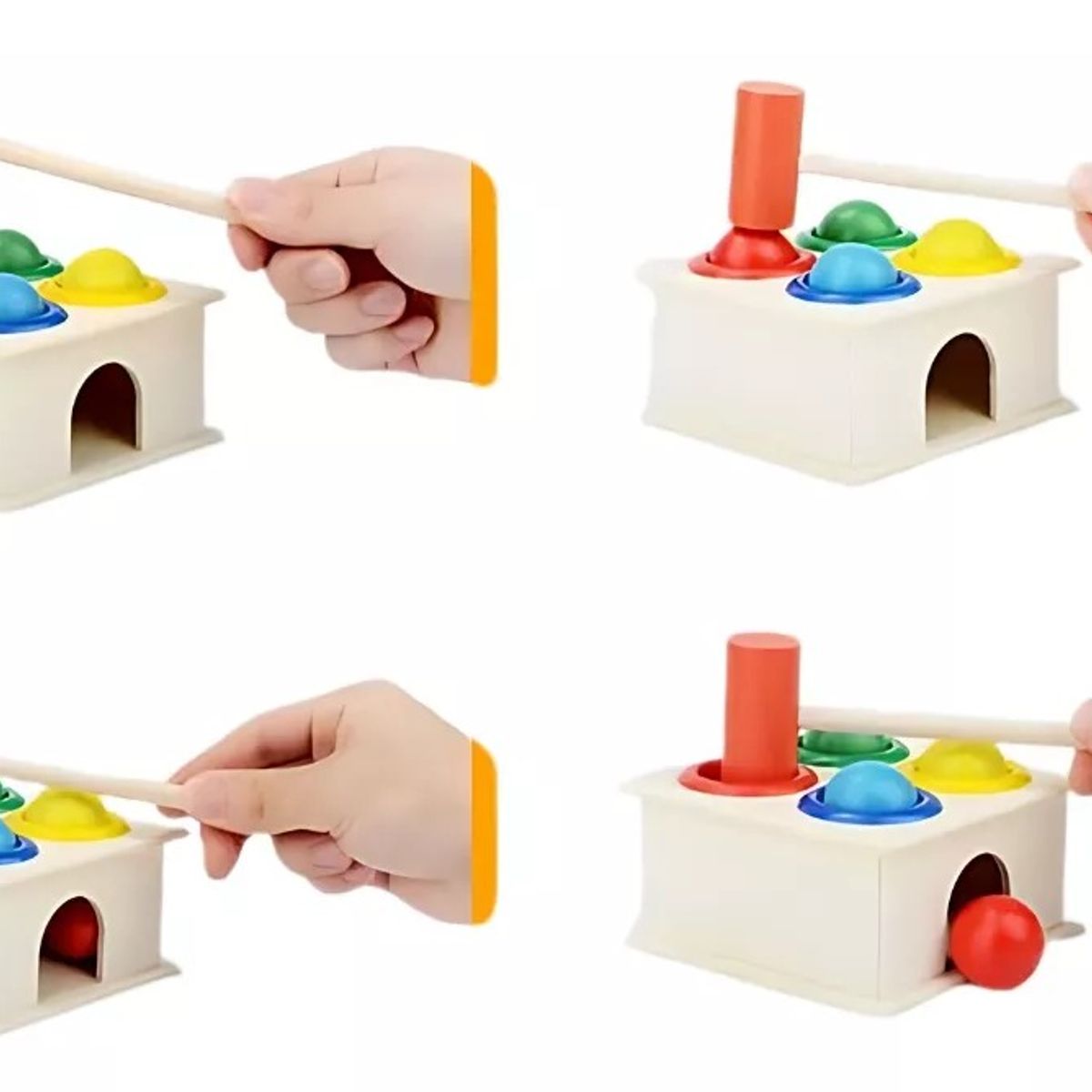 GENERICO - Caja Martillo Didactico Motricidad Juguete Madera Montessori