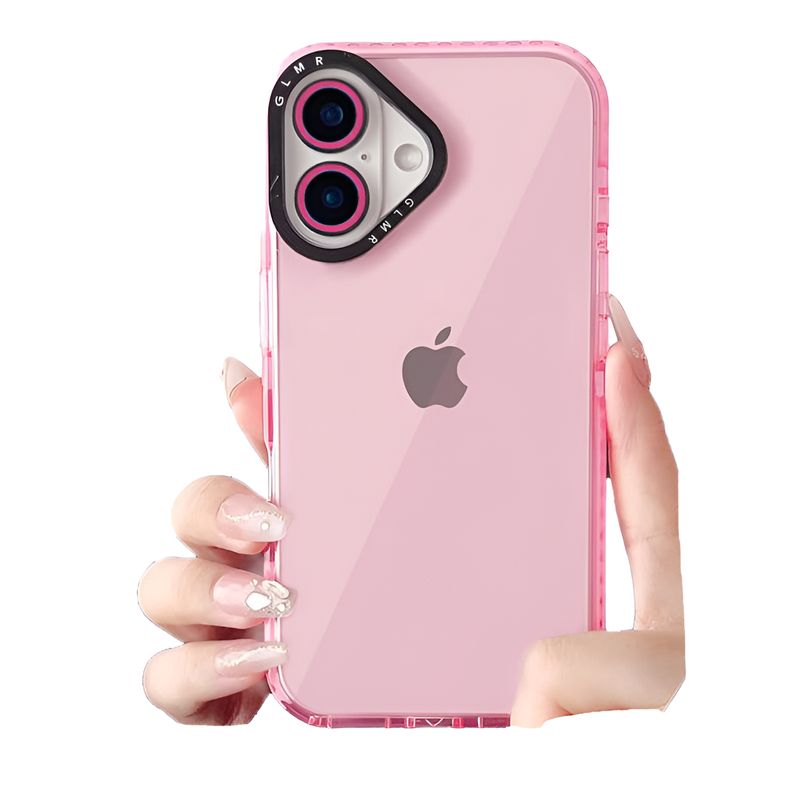 GENERICO - Carcasa Neon Con Lentes Para iPhone 16  / Rosado