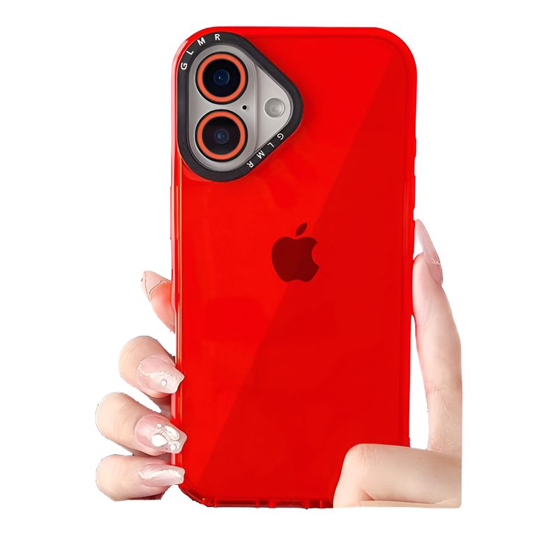 GENERICO - Carcasa Neon Con Lentes Para iPhone 16 Rojo