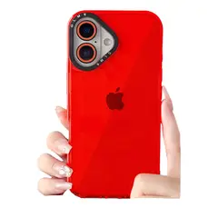 GENERICO - Carcasa Neon Con Lentes Para iPhone 16 Rojo