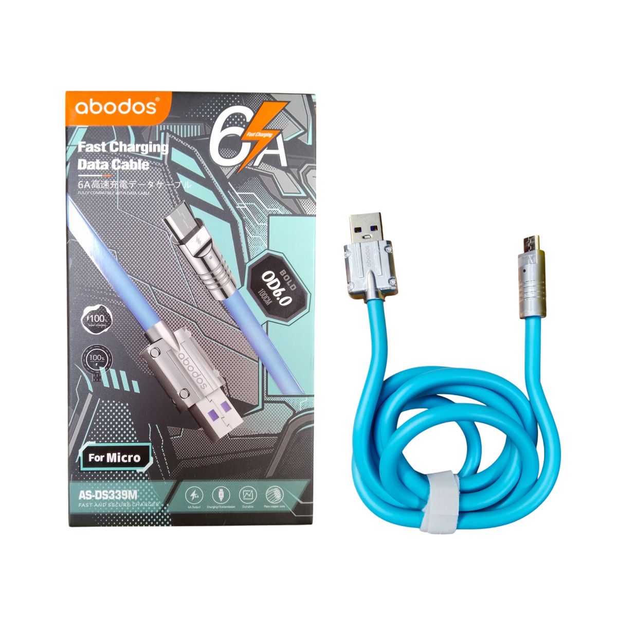 GENERICO - Cable de Datos de Carga Rápida 6A USB a Micro Usb Abodos